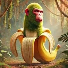 Итальянский мем Chimpanzini Bananini Зеленый шимпанзе в костюме банана