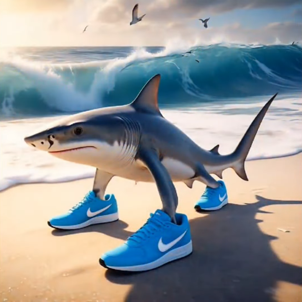 Итальянский мем Tralalero Tralala Трехногая акула в кроссовках Nike